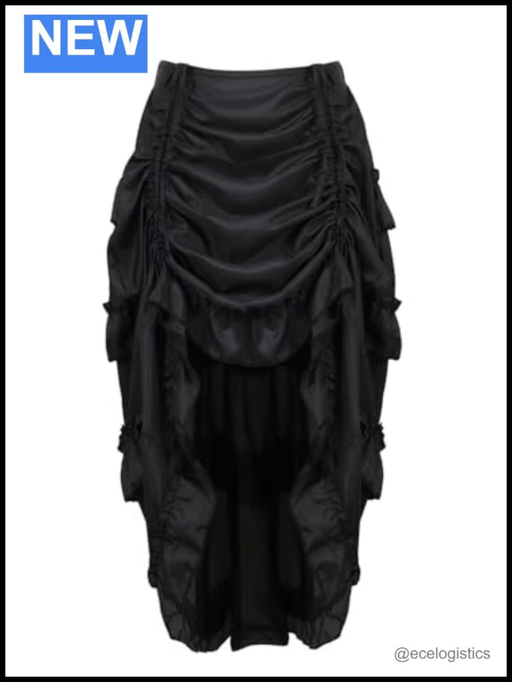 Plus Size Steampunk High Low Skirt Asymmetrical Ruffles Cosplay Costume